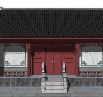 古代大门su模型下载_sketchup草图大师SKP模型