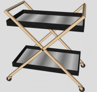 餐推车su模型下载_sketchup草图大师SKP模型