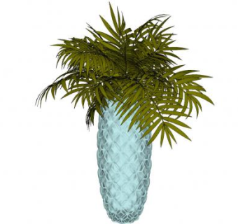 水晶花瓶观赏植物SU模型下载_sketchup草图大师SKP模型