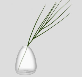 现代花瓶观赏草SU模型下载_sketchup草图大师SKP模型