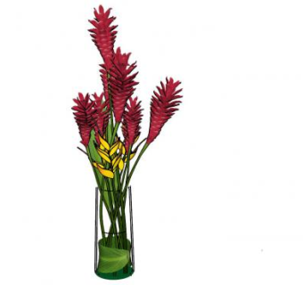 紫花凤梨花瓶SU模型下载_sketchup草图大师SKP模型