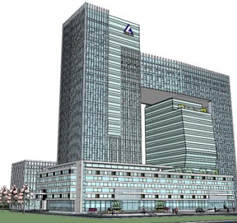高层办公楼su模型下载_sketchup草图大师SKP模型