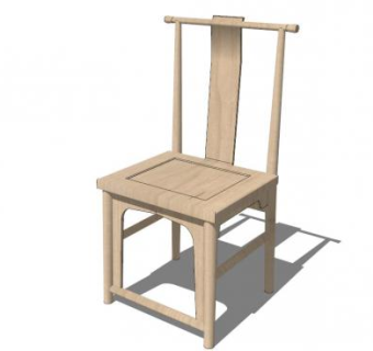 木质椅子无扶手su模型下载_sketchup草图大师SKP模型