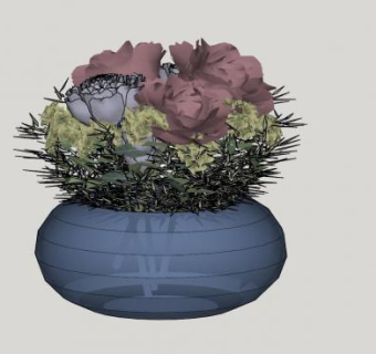 观赏花卉花盆SU模型下载_sketchup草图大师SKP模型