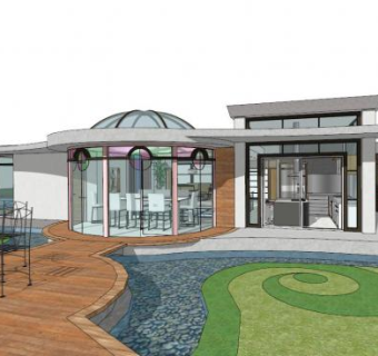 简单小别墅su模型下载_sketchup草图大师SKP模型