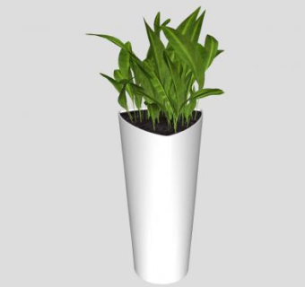 菠菜盆栽SU模型下载_sketchup草图大师SKP模型