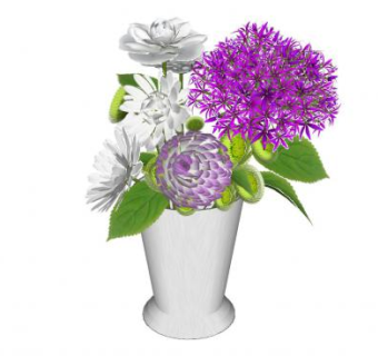 观赏花种花瓶SU模型下载_sketchup草图大师SKP模型