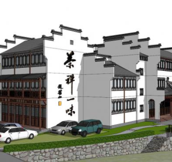 徽派古建筑su模型下载_sketchup草图大师SKP模型