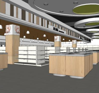 超市室内su模型下载_sketchup草图大师SKP模型