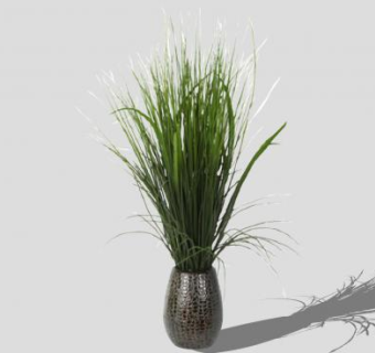 现代花瓶洋葱草SU模型下载_sketchup草图大师SKP模型