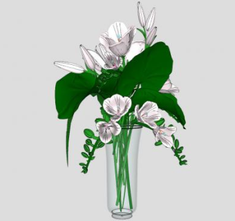 插花观赏花瓶SU模型下载_sketchup草图大师SKP模型