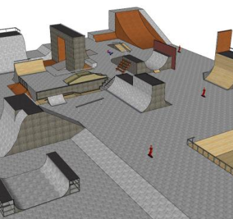 滑板场su模型下载_sketchup草图大师SKP模型