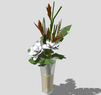 插花花瓶餐桌摆件SU模型下载_sketchup草图大师SKP模型