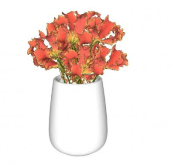 现代陶瓷花瓶花卉SU模型下载_sketchup草图大师SKP模型