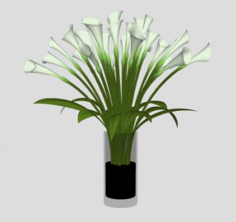 观赏花束花瓶sketchup模型下载_sketchup草图大师SKP模型