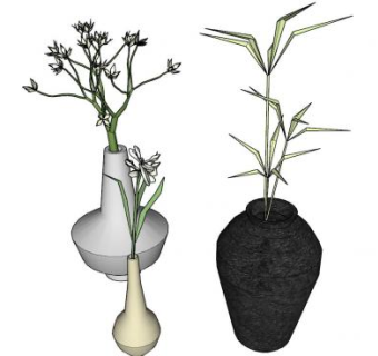 室内花瓶摆件sketchup模型下载_sketchup草图大师SKP模型