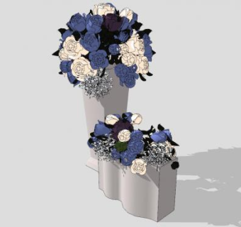 鲜花工艺品摆件SU模型下载_sketchup草图大师SKP模型