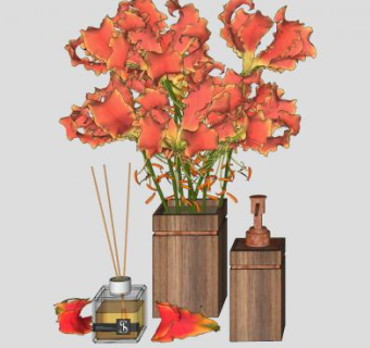 浴室花瓶香水小件SU模型下载_sketchup草图大师SKP模型