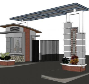 工厂大门su模型下载_sketchup草图大师SKP模型