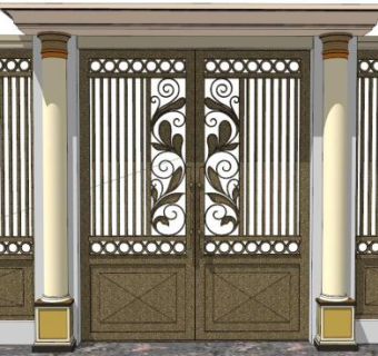 别墅大门su模型下载_sketchup草图大师SKP模型