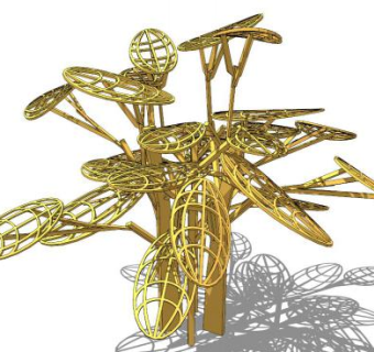 树形雕塑su模型下载_sketchup草图大师SKP模型