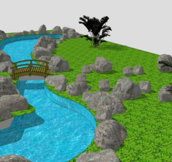 驳岸石su模型下载_sketchup草图大师SKP模型