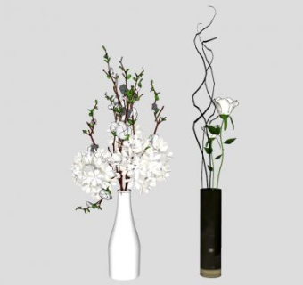 花艺花瓶室内装饰SU模型下载_sketchup草图大师SKP模型