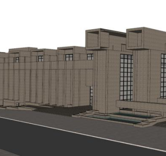湖南大学建筑系馆su模型下载_sketchup草图大师SKP模型