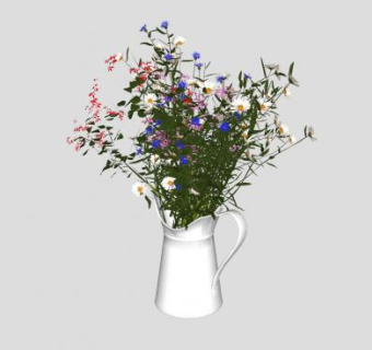 单耳花瓶插花摆件SU模型下载_sketchup草图大师SKP模型