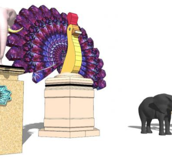 东南亚雕塑su模型下载_sketchup草图大师SKP模型