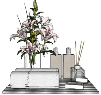 现代浴室装饰摆件SU模型下载_sketchup草图大师SKP模型