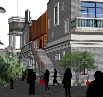 岭南风格建筑su模型下载_sketchup草图大师SKP模型