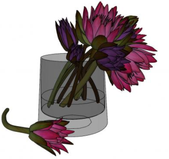 鲜花花瓶SU模型下载_sketchup草图大师SKP模型