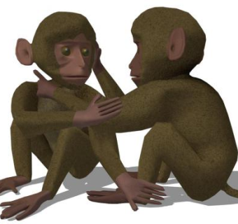 猴子雕塑su模型下载_sketchup草图大师SKP模型