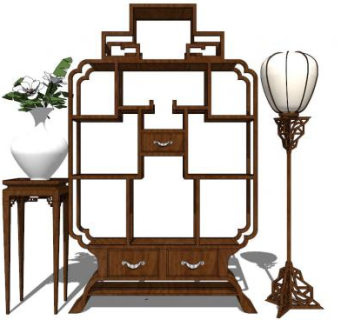 博古架su模型下载_sketchup草图大师SKP模型