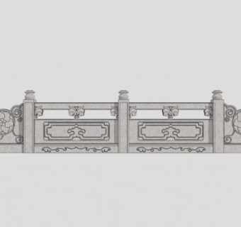 石栏杆su模型下载_sketchup草图大师SKP模型