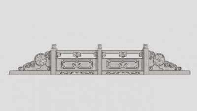 石栏杆su模型下载_sketchup草图大师SKP模型