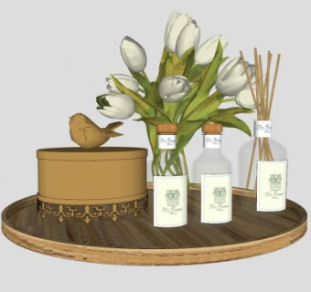 香水花瓶摆件品SU模型下载_sketchup草图大师SKP模型