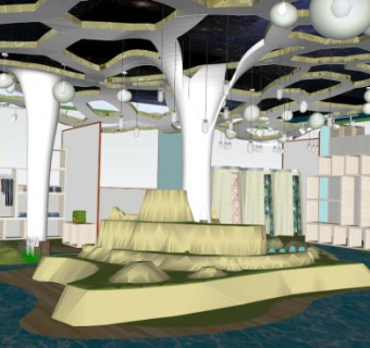 树状柱子su模型下载_sketchup草图大师SKP模型