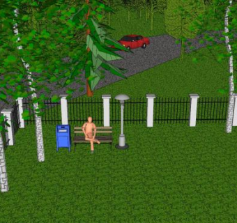 现代公园SU模型下载_sketchup草图大师SKP模型