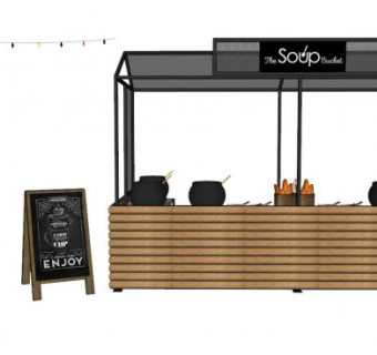 小吃摊su模型下载_sketchup草图大师SKP模型