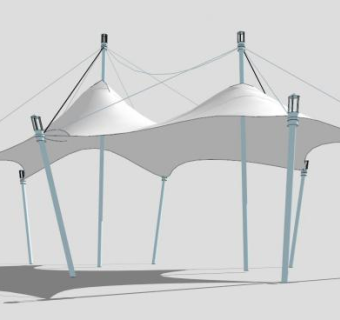 张拉膜结构su模型下载_sketchup草图大师SKP模型