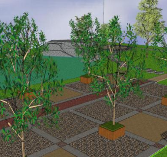 中式园林公园设计SU模型下载_sketchup草图大师SKP模型