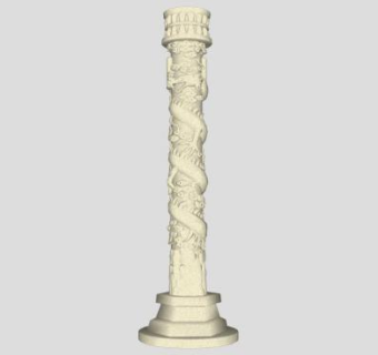 神兽景观柱su模型下载_sketchup草图大师SKP模型
