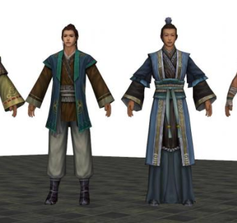 古装人像su模型下载_sketchup草图大师SKP模型