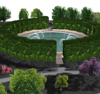 国家美术馆雕塑园SU模型下载_sketchup草图大师SKP模型