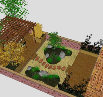别墅屋顶花园SU模型下载_sketchup草图大师SKP模型