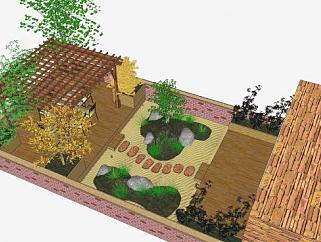 别墅屋顶花园SU模型下载_sketchup草图大师SKP模型