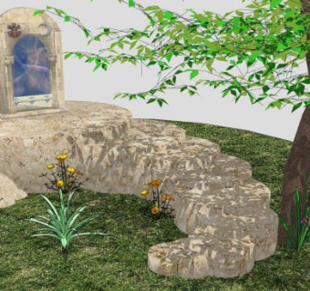 园林魔镜景观小品SU模型下载_sketchup草图大师SKP模型