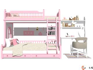 儿童卧室<em>床具</em>家具SU模型下载_sketchup草图大师SKP模型